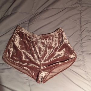 Pink velvet shorts!